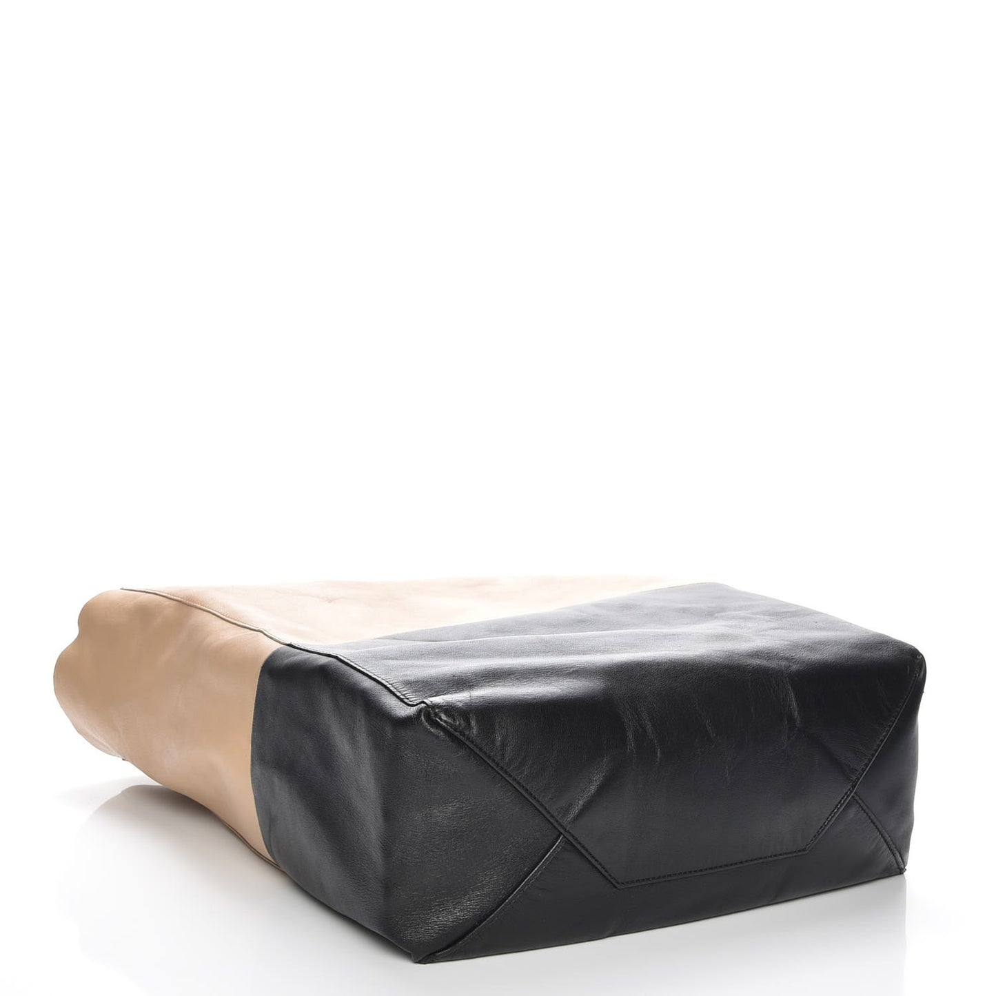 Lambskin Vertical Bi-Cabas Apricot Black