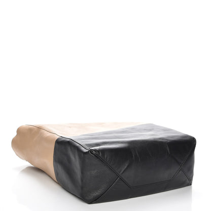 Celine Lambskin Vertical Bi-Cabas Apricot Black 4 of 9