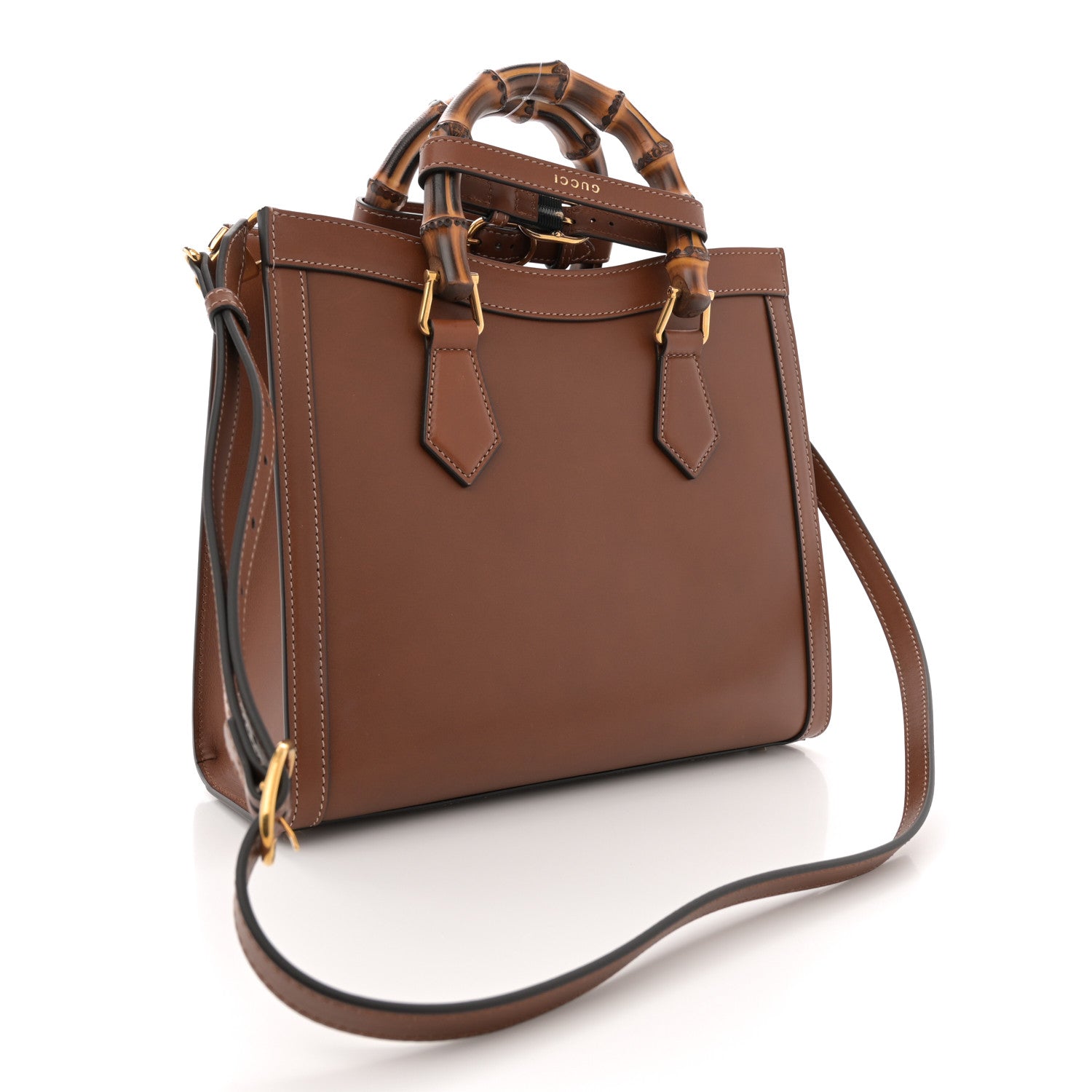 Gucci Charisma Calfskin Gucci Embossed Small Diana Tote Bag Peanut Brown 3 of 13