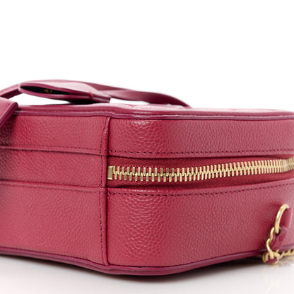Chanel Caviar Quilted Small CC Filigree Vanity Case Burgundy 10 of 12