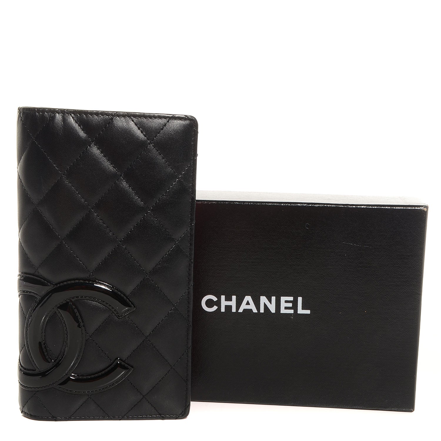 Chanel Calfskin Cambon Quilted Yen Wallet Black 5 of 9