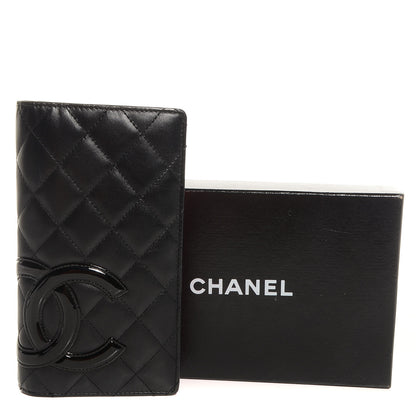 Chanel Calfskin Cambon Quilted Yen Wallet Black 5 of 9