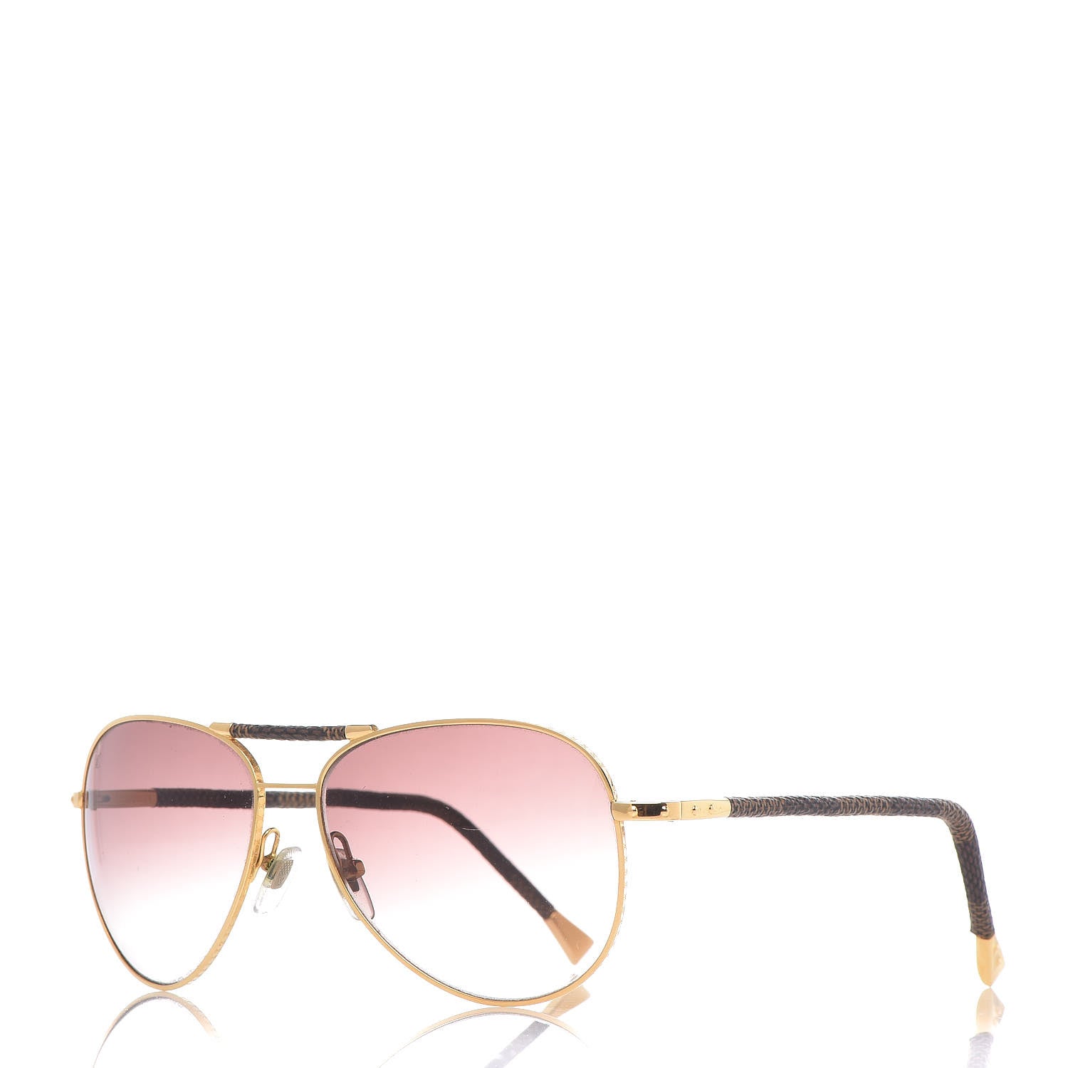 Louis Vuitton Damier Ebene Conspiration Pilote Sunglasses Z0202U Gold 1 of 7