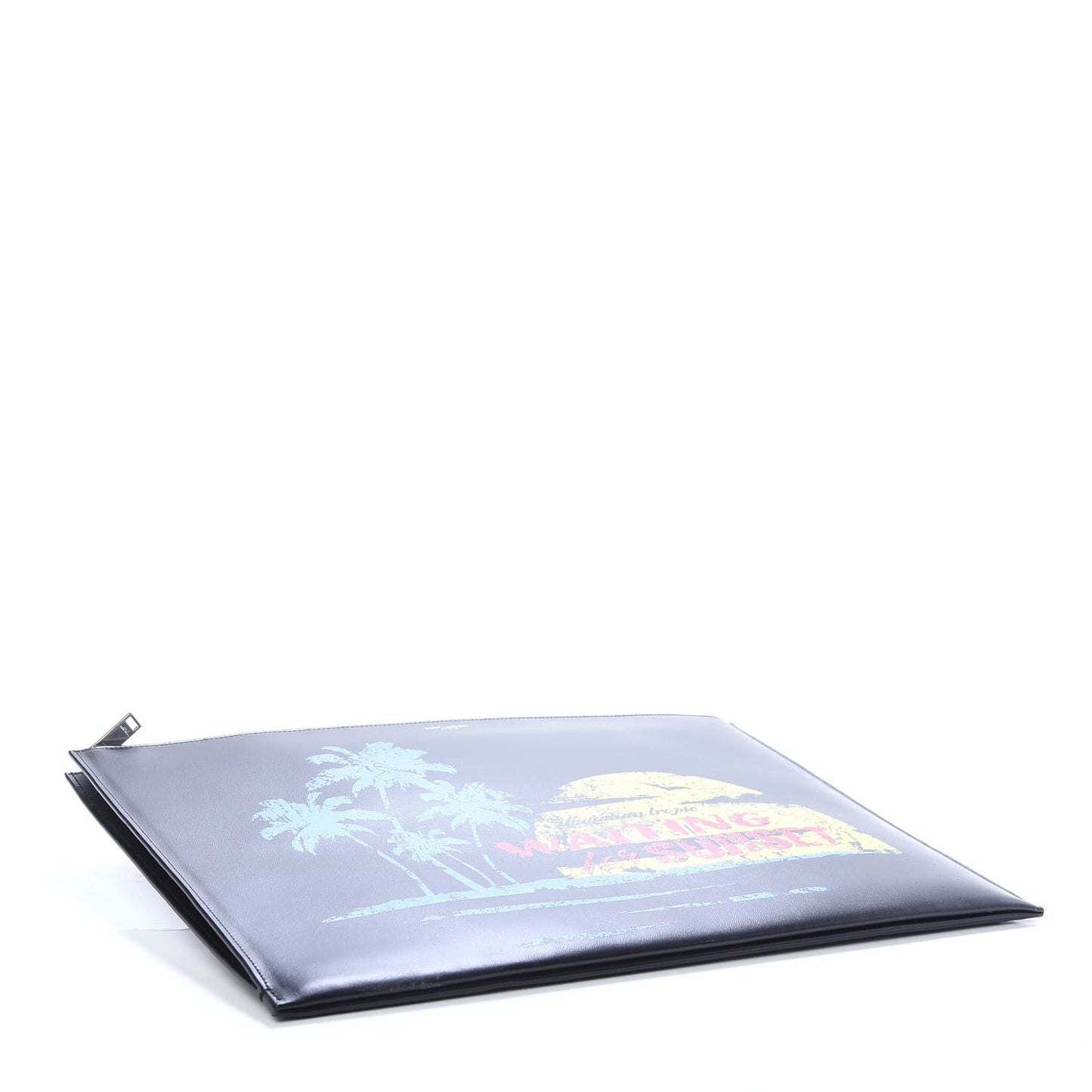 Calfskin Waiting for Sunset Large Sac De Jour Carryall Pouch Black