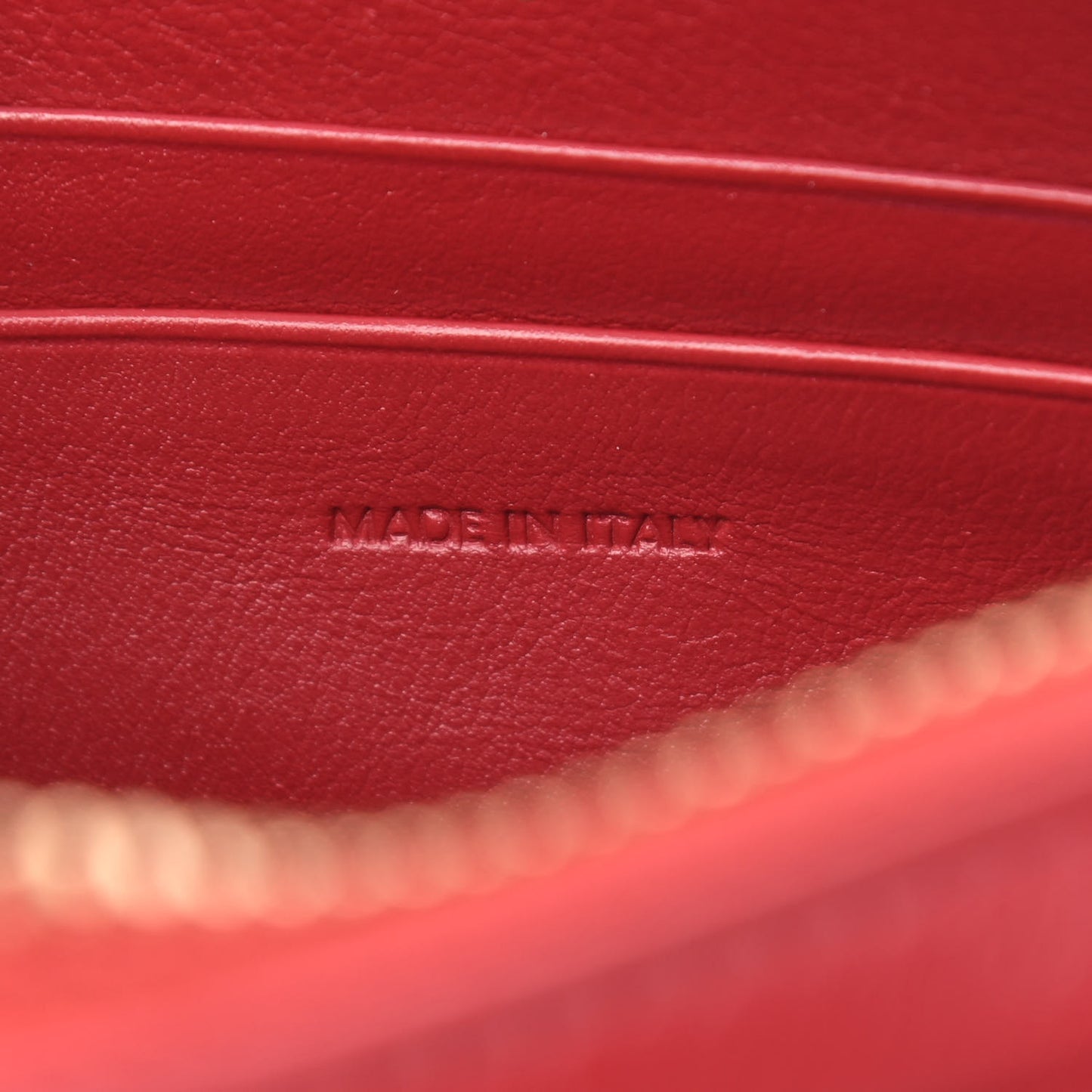 Calfskin Quilted Small C Charm Bag Red