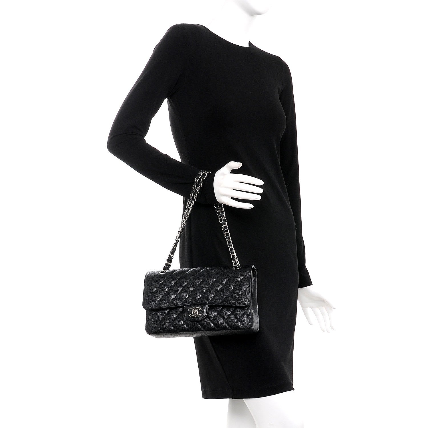 Chanel Caviar Quilted Medium Double Flap Black 3 of 9