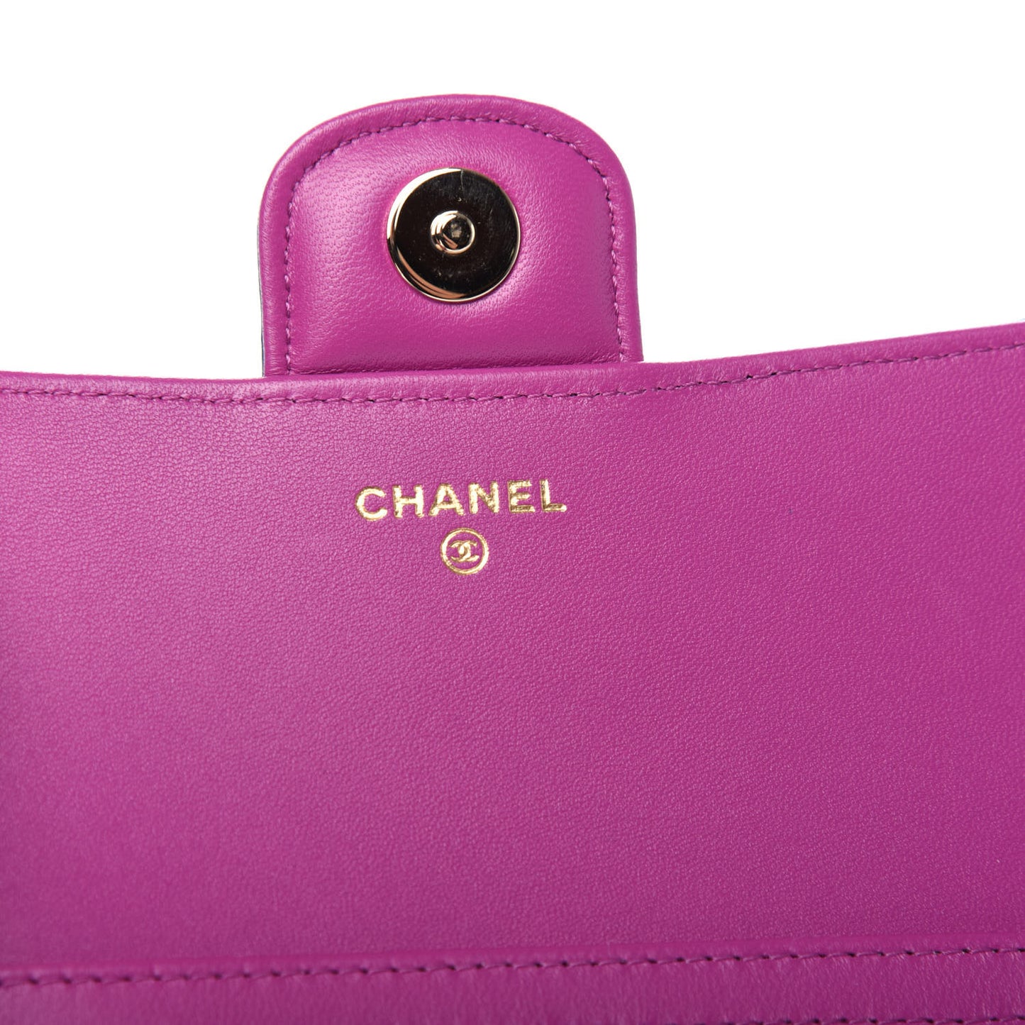 Lambskin Quilted Glasses Case With Chain Blue Purple