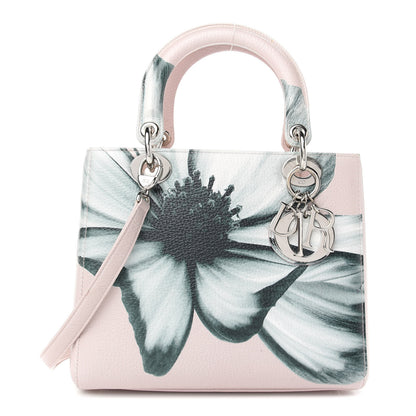 Christian Dior Deerskin Floral Printed Medium Lady Dior Pink 1 of 10