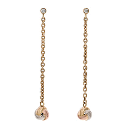 Cartier 18K Pink Yellow White Gold Baby Trinity Drop Earrings 1 of 5