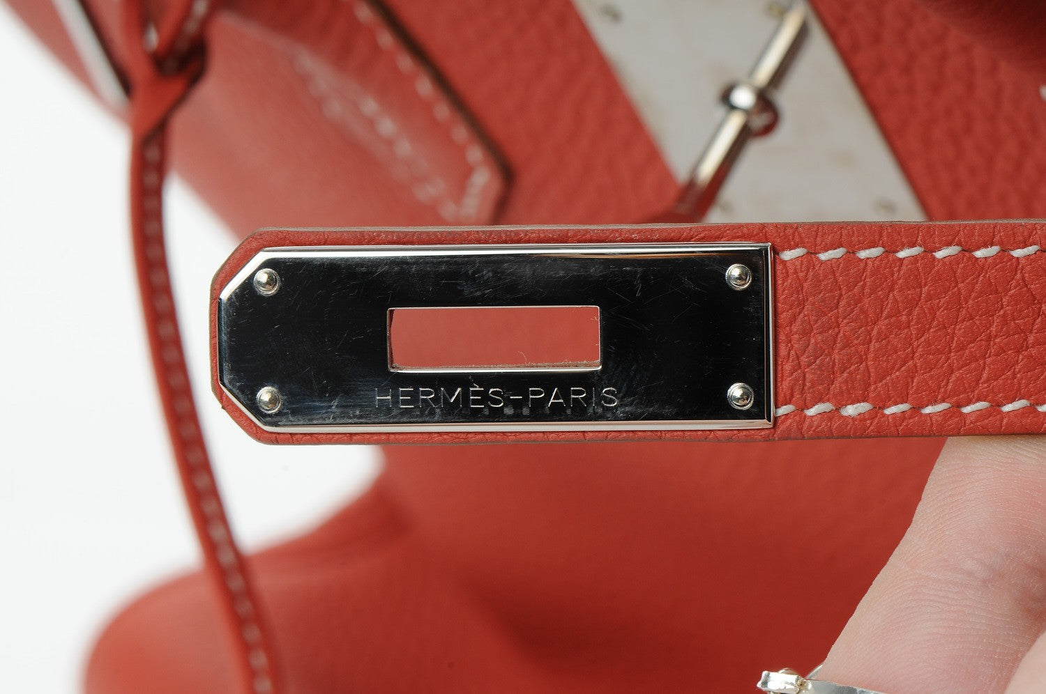 Hermes Togo Horseshoe Birkin 35 Sanguine White 31 of 42