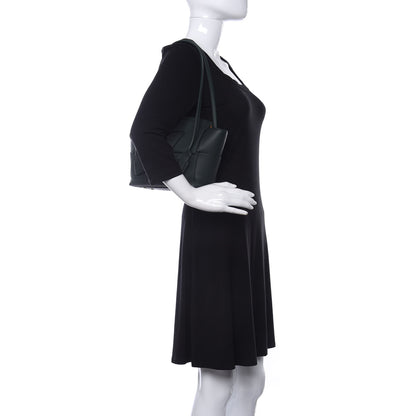Bottega Veneta Grained Calfskin Maxi Intrecciato Small Arco Pine Green 2 of 8