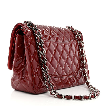 Chanel Patent Quilted Jumbo Double Flap Red 3 of 10