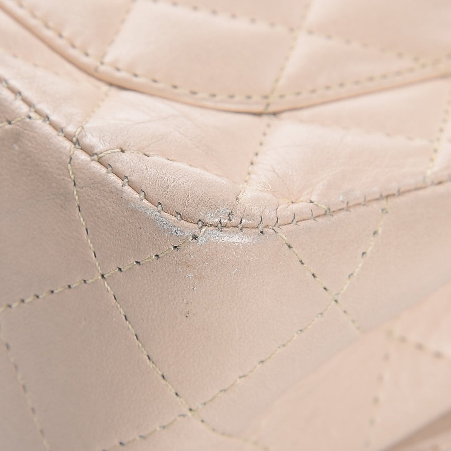 Lambskin Quilted Mini Rectangular Flap Beige