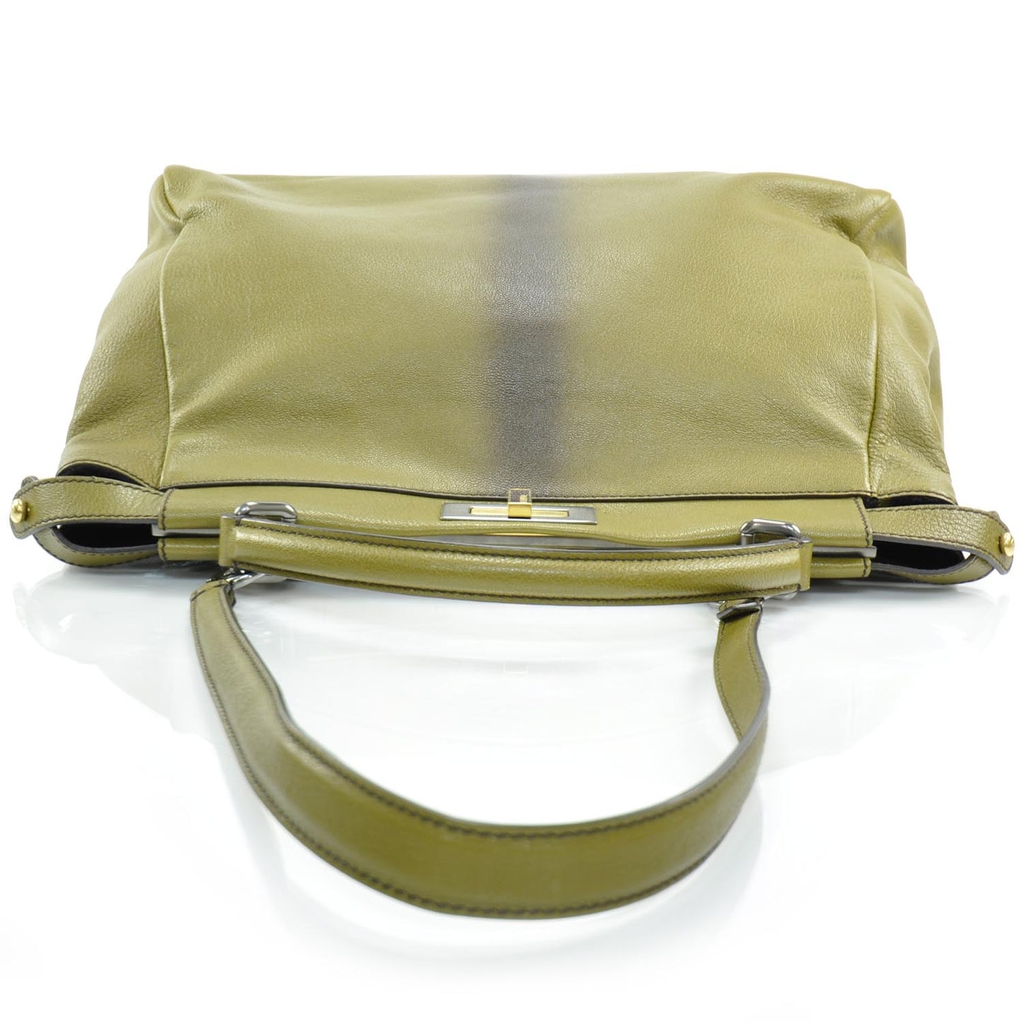 Goatskin Large Peekaboo Iconic Satchel Olive