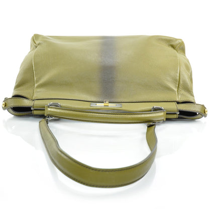 Fendi Goatskin Large Peekaboo Iconic Satchel Olive 4 of 8