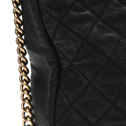 Chanel Iridescent Caviar Quilted Country Chic Hobo Black 13 of 14