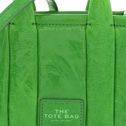 Marc Jacobs Shiny Crinkled Calfskin Mini The Tote Bag Fern Green 8 of 11
