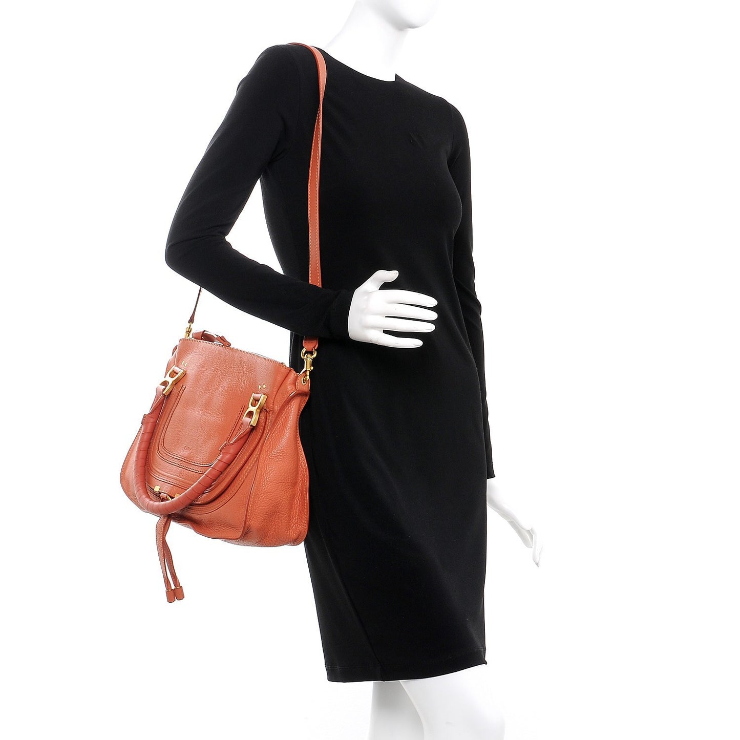 Calfskin Small Marcie Satchel Maple Leaf