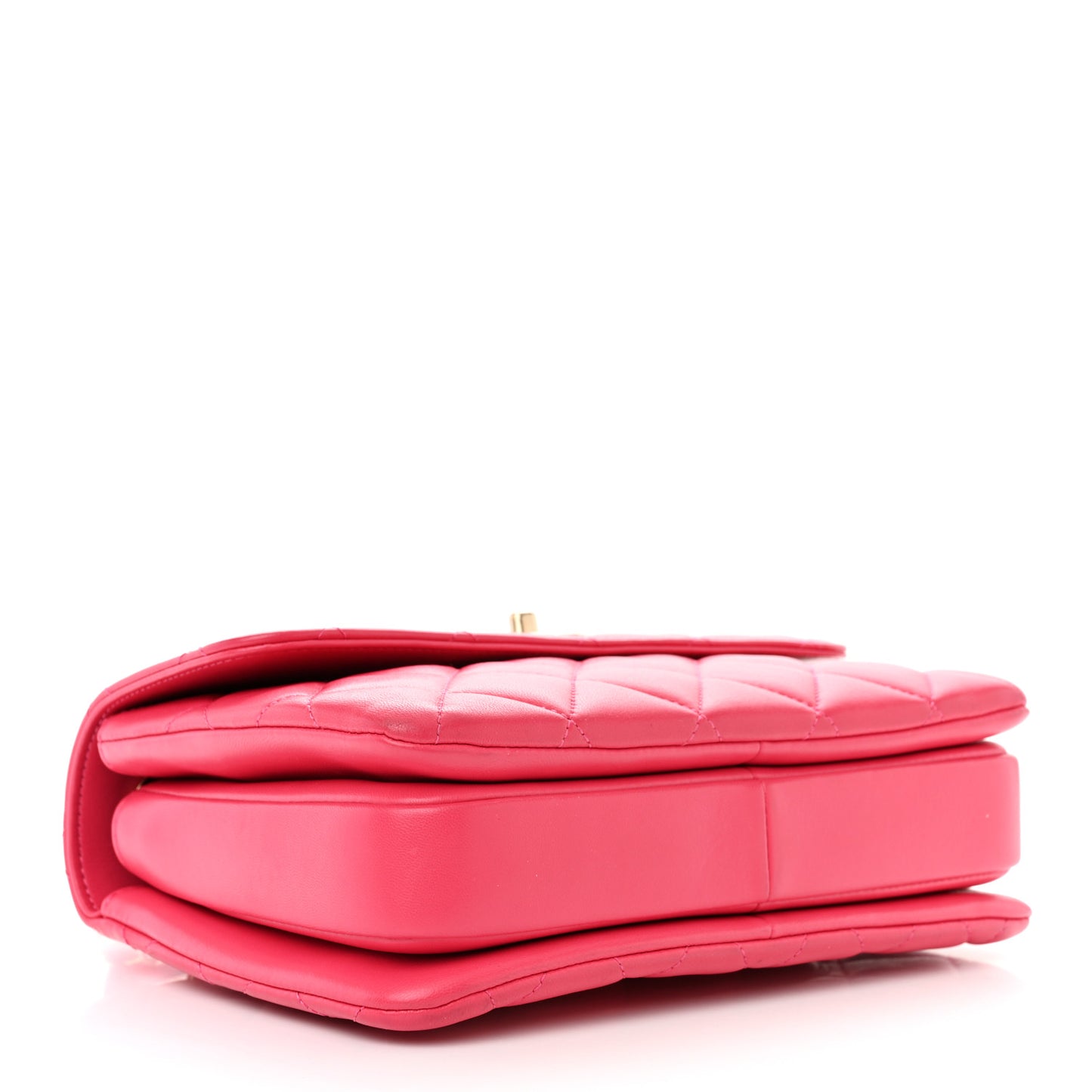 Lambskin Quilted Small Trendy CC Dual Handle Bag Dark Pink