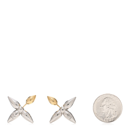 Louis Vuitton Metal Louisette Earrings Silver Gold 2 of 4