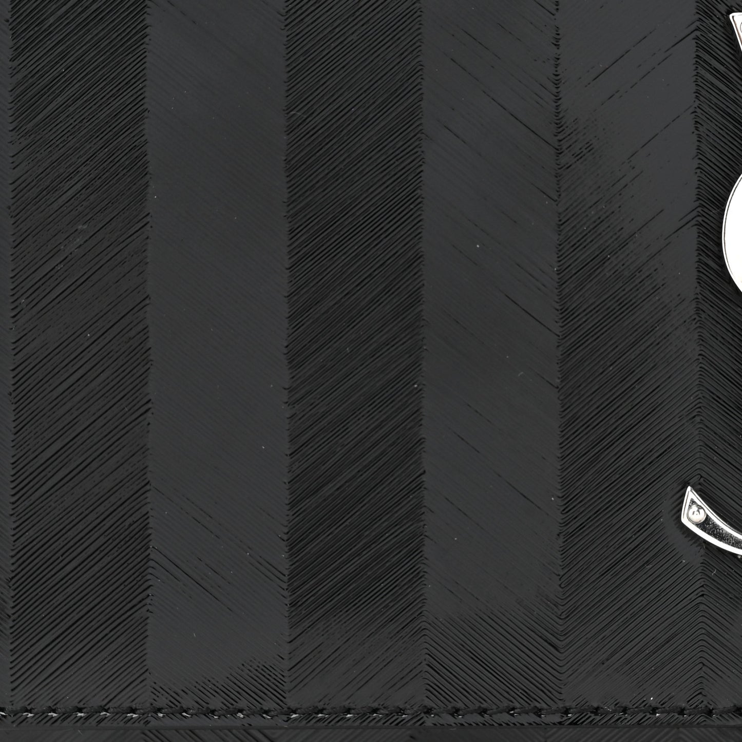 Patent Textured Striped Small Classic Monogram Kate Tassel Satchel Black