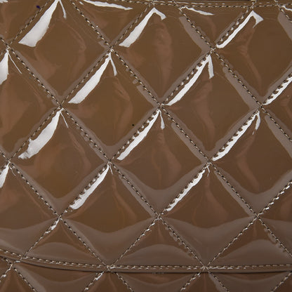 Chanel Patent Quilted Jumbo Double Flap Dark Beige 10 of 14