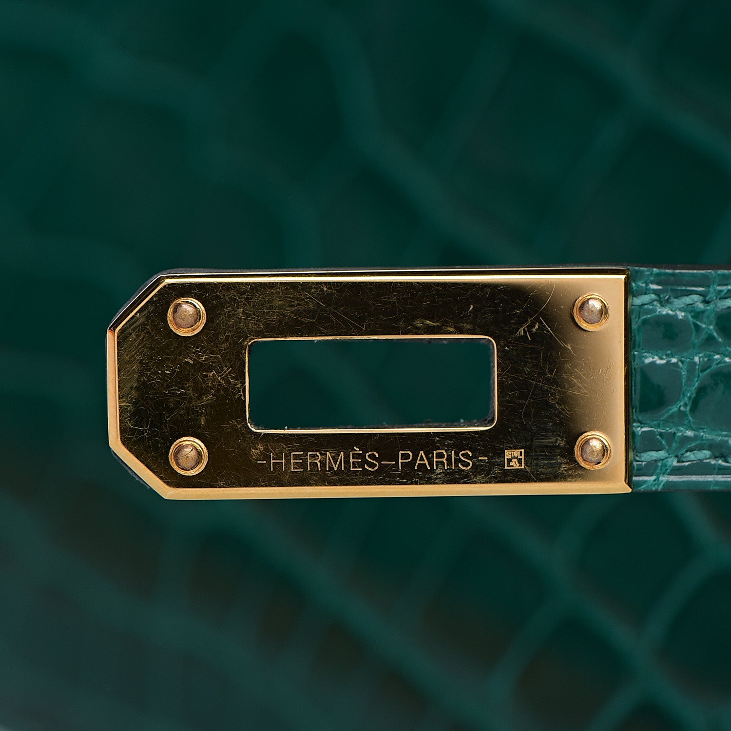 Hermes Shiny Alligator Kelly Longue Wallet Vert Emeraude 15 of 22