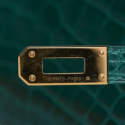 Hermes Shiny Alligator Kelly Longue Wallet Vert Emeraude 15 of 22
