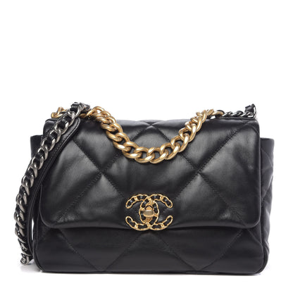 Chanel Goatskin Quilted Medium 19 Flap Black 1 of 11