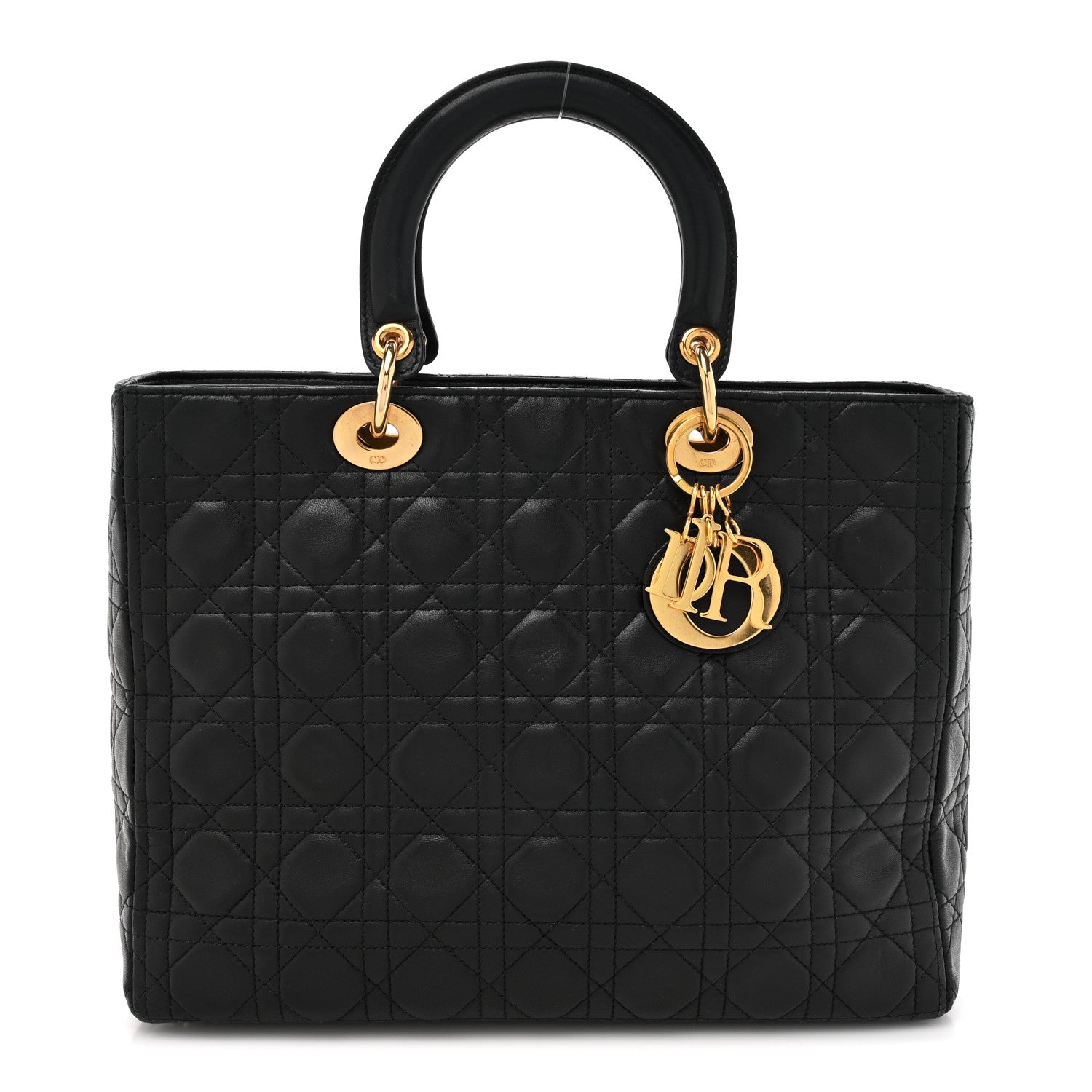 Christian Dior Lambskin Cannage Large Lady Dior Black 1 of 18