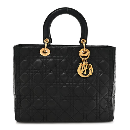 Christian Dior Lambskin Cannage Large Lady Dior Black 1 of 18