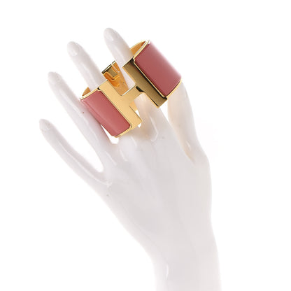 Hermes Enamel Extra Wide Clic Clac H Bracelet PM Rouge Corail 2 of 5