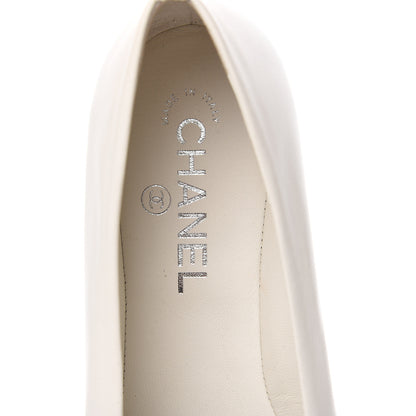 Chanel Glazed Lambskin Cap Toe Pointed Toe 40 White Black 6 of 9