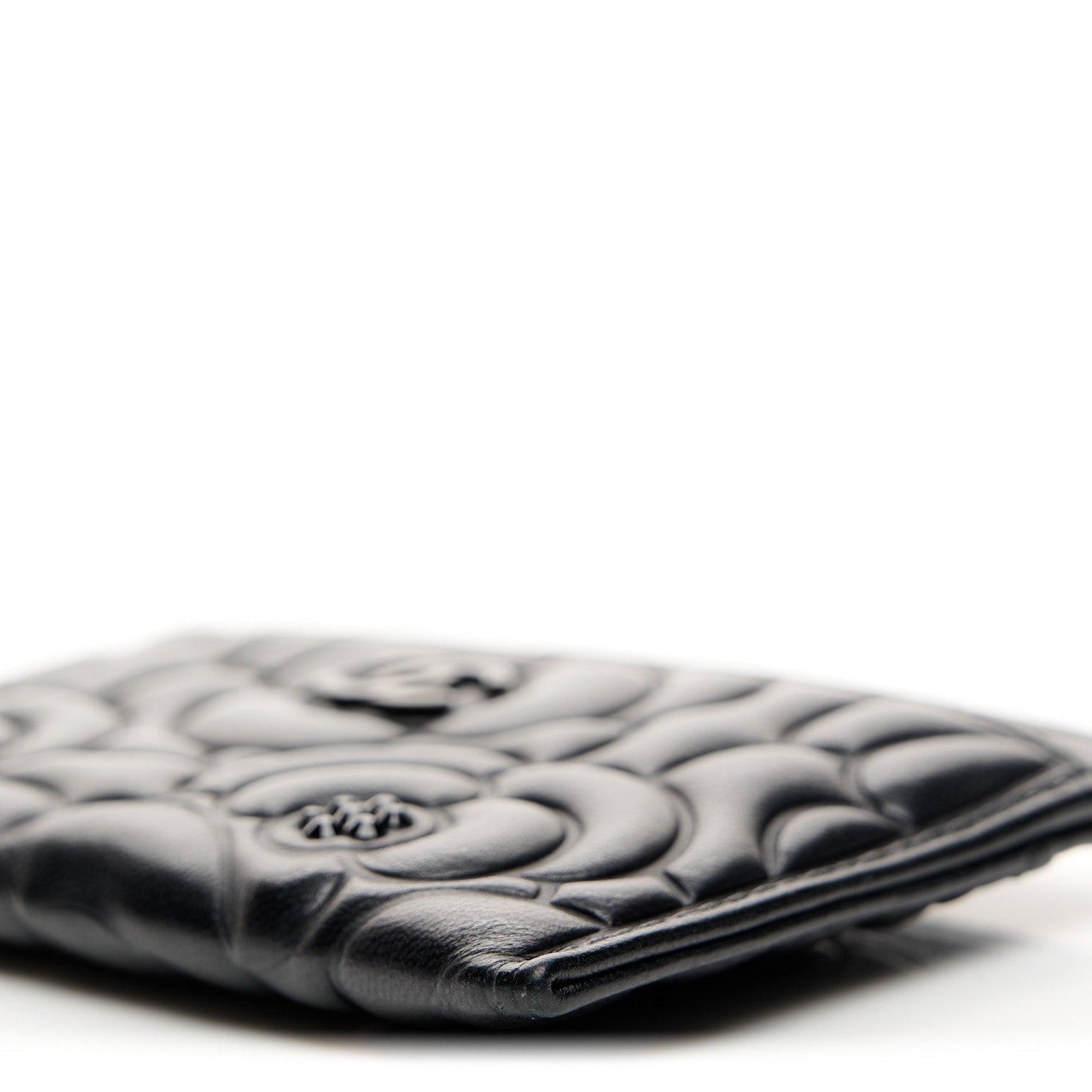 Chanel Lambskin Camellia Embossed Card Holder So Black 10 of 11