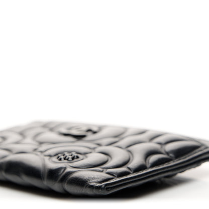 Chanel Lambskin Camellia Embossed Card Holder So Black 10 of 11