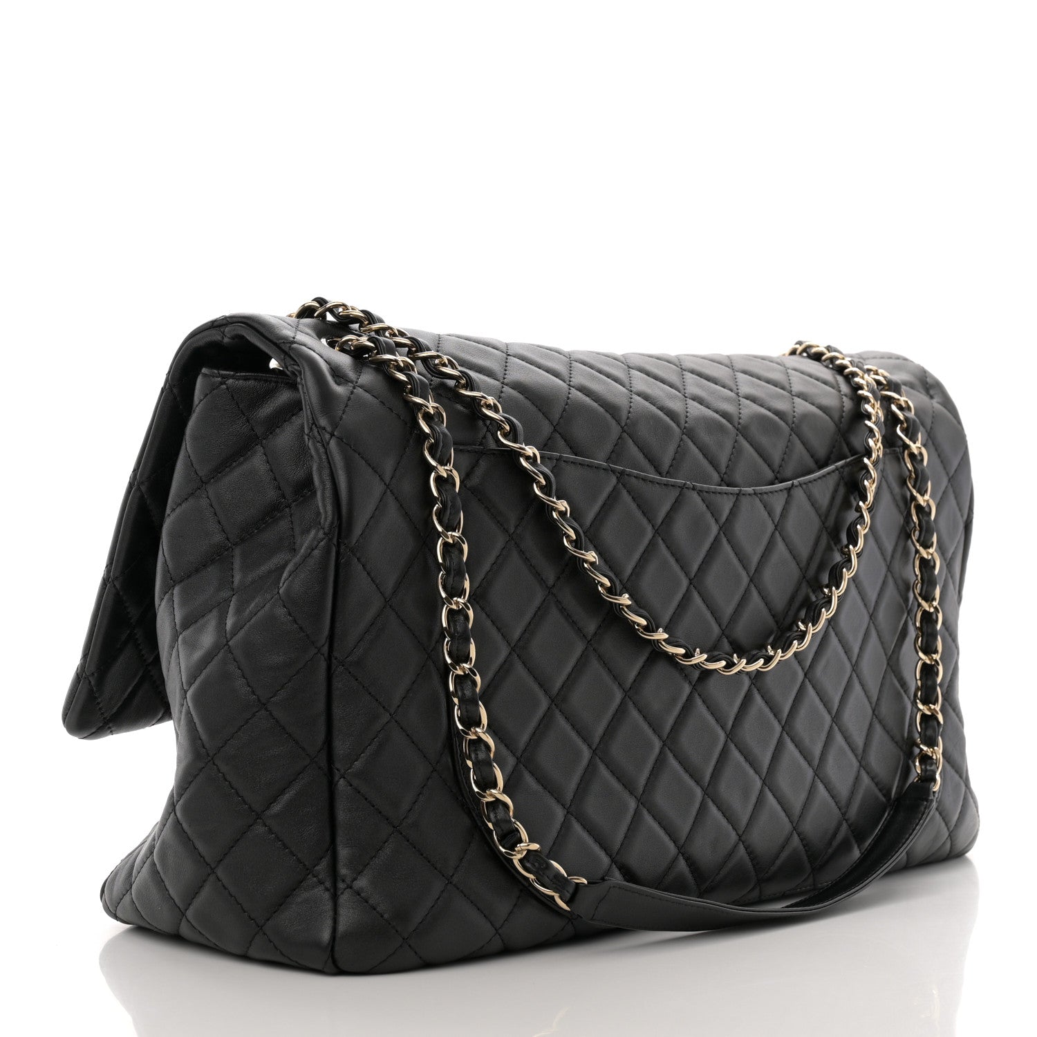 Chanel Calfskin Quilted XXL Travel Flap Bag Black 3 of 11