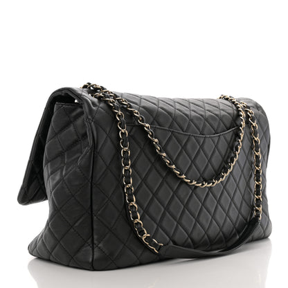 Chanel Calfskin Quilted XXL Travel Flap Bag Black 3 of 11