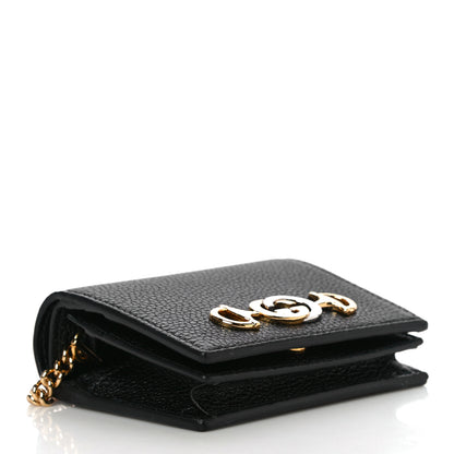 Gucci Grainy Calfskin Zumi Chain Card Case Wallet Black 3 of 8
