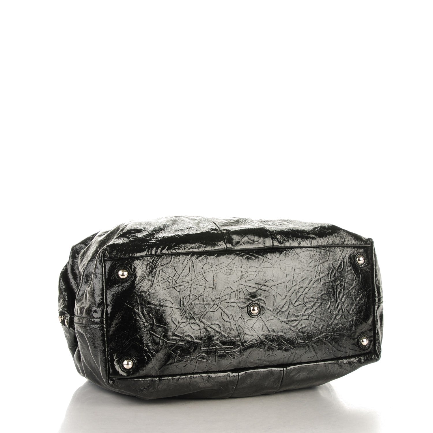 Saint Laurent Embossed Patent Medium Easy Y Bag Black 4 of 7