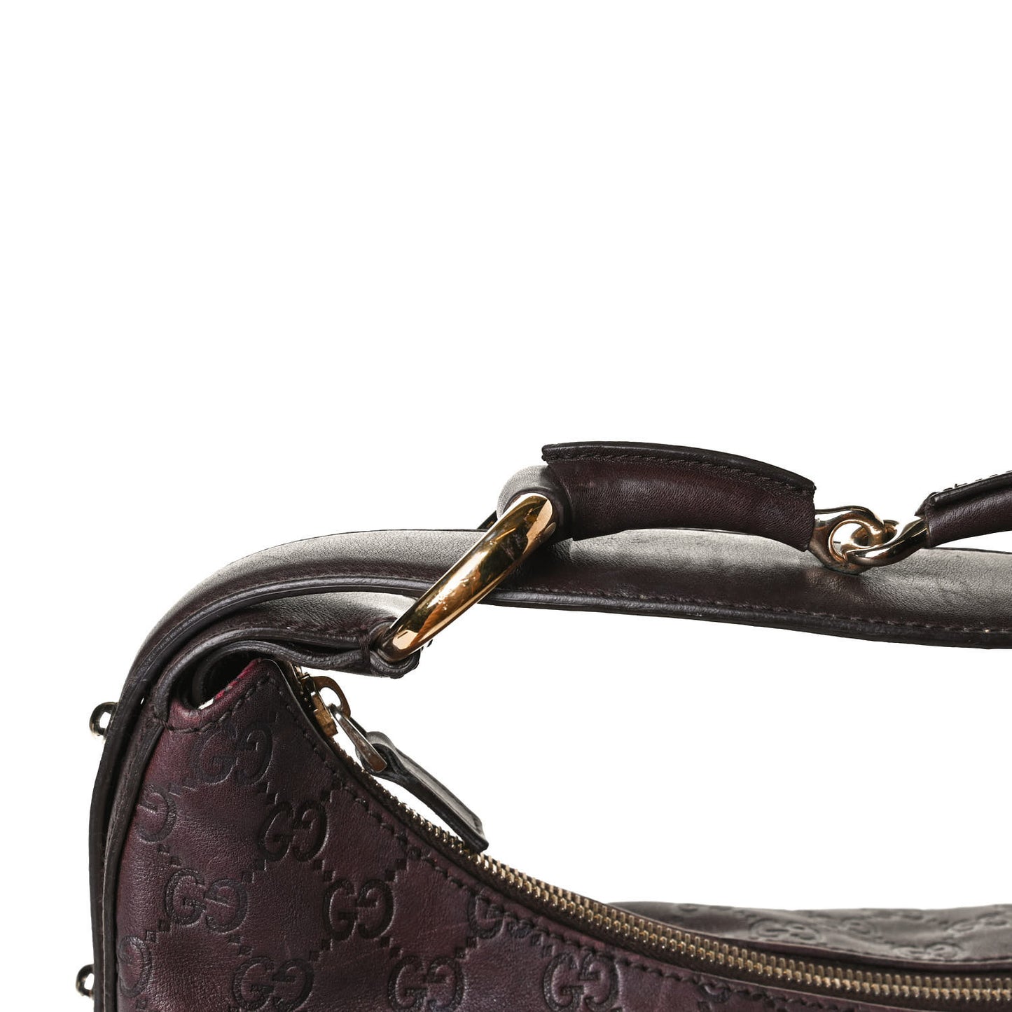 Guccissima Medium Horsebit Chain Hobo Dark Brown