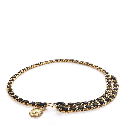 Chanel Lambskin Chain CC Medallion Belt Black Gold 1 of 6