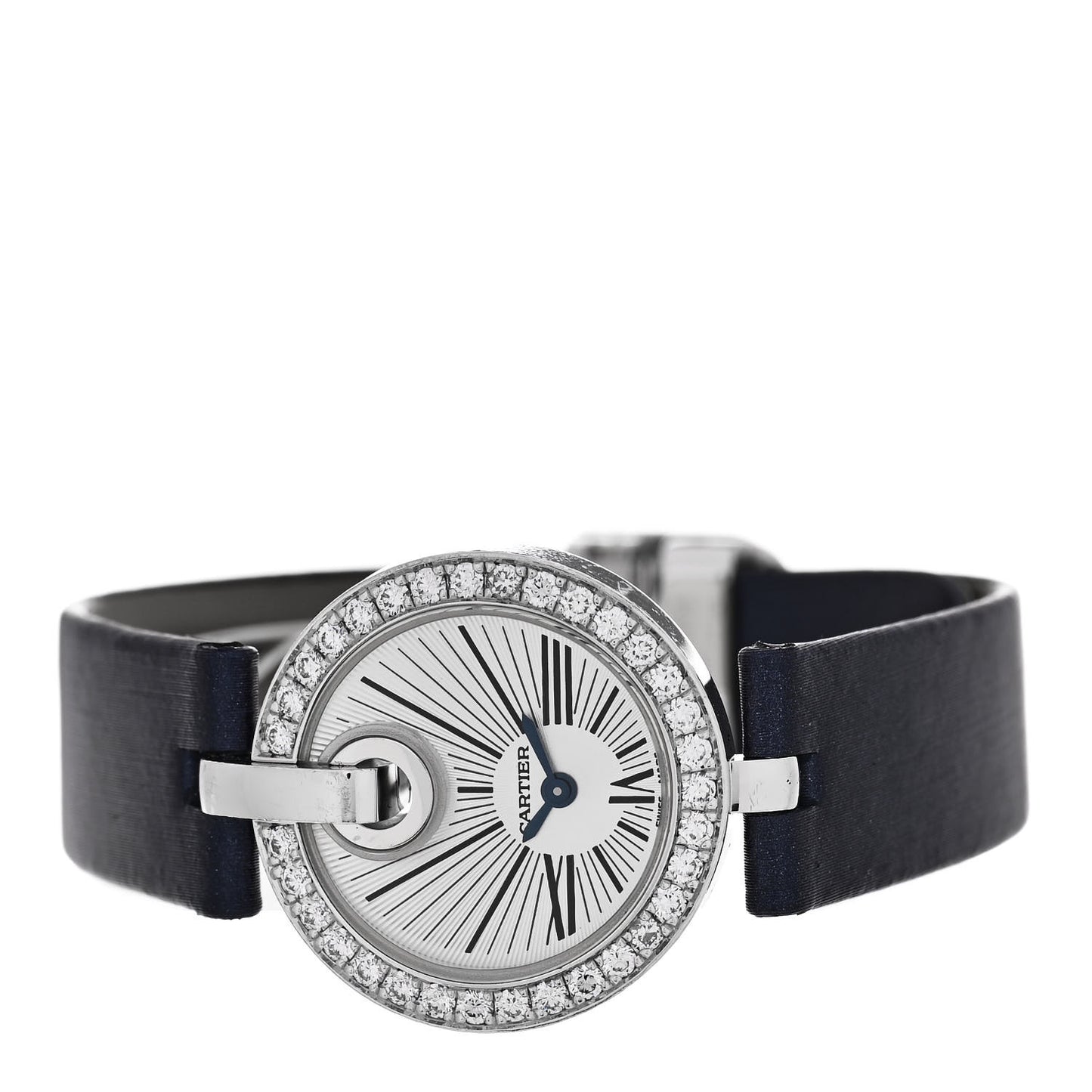 18K White Gold Satin Diamond Bezel 27mm Captive De Cartier Quartz Watch