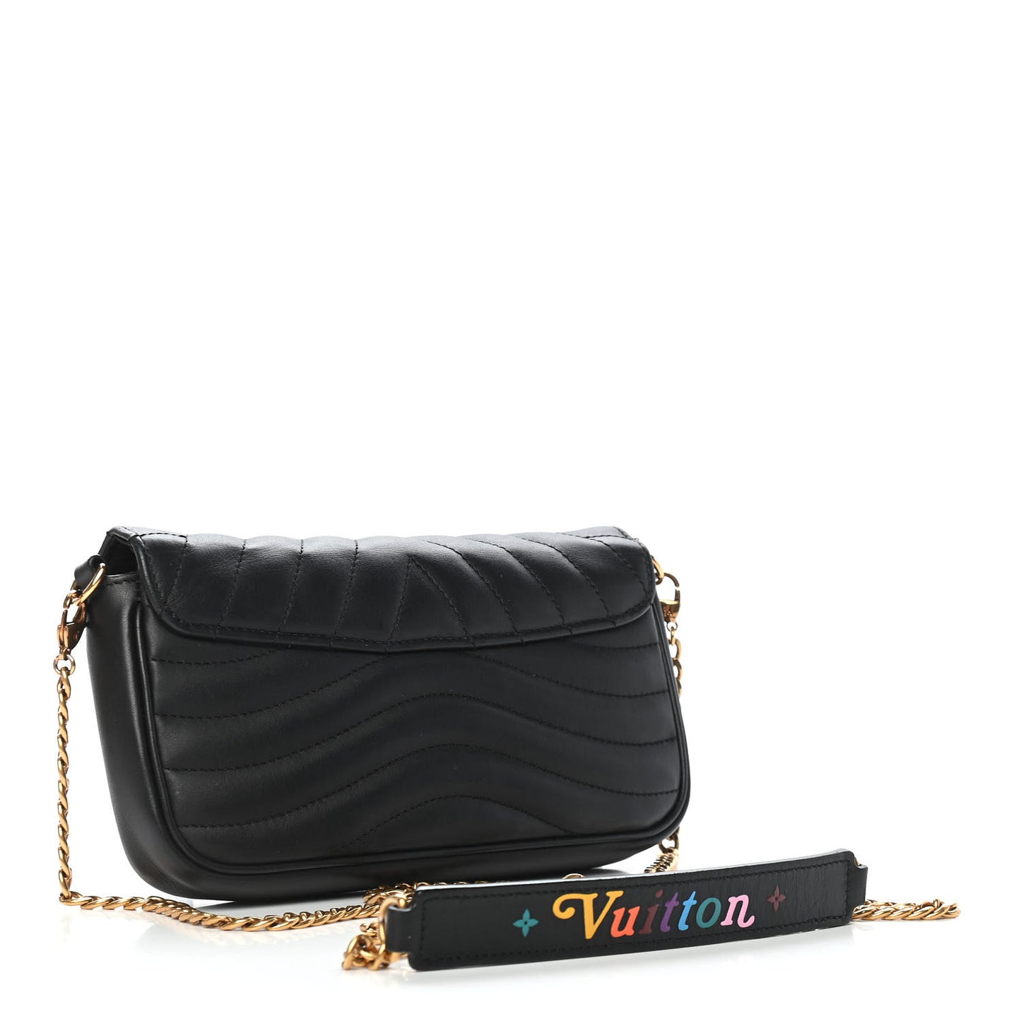 Calfskin New Wave Chain Pochette Black