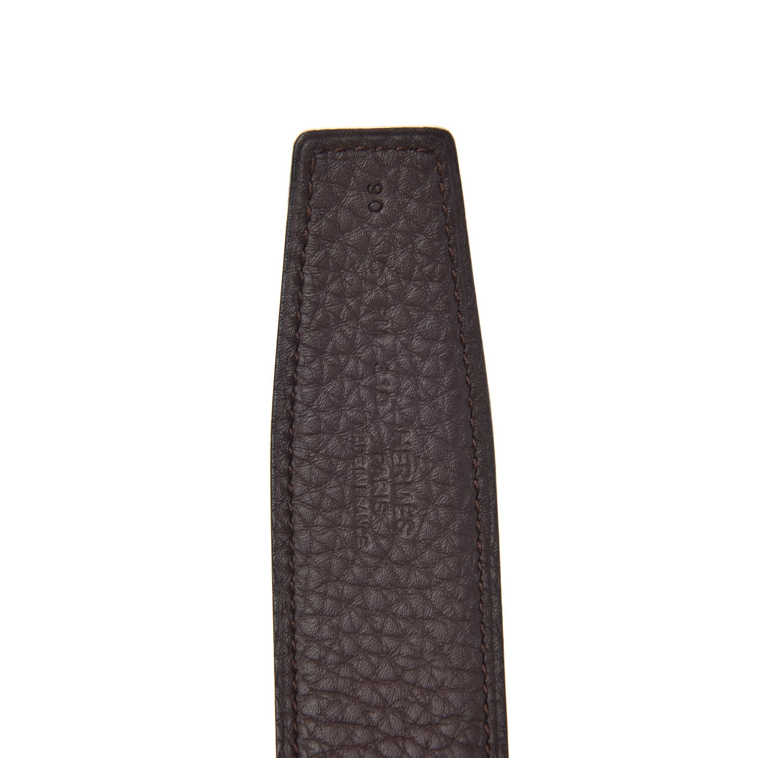 Hermes Box Togo H Belt 90 Black Chocolate 4 of 5