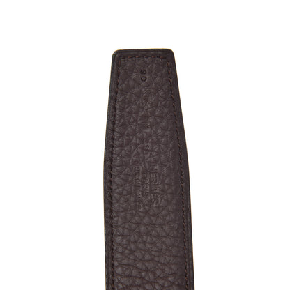 Hermes Box Togo H Belt 90 Black Chocolate 4 of 5