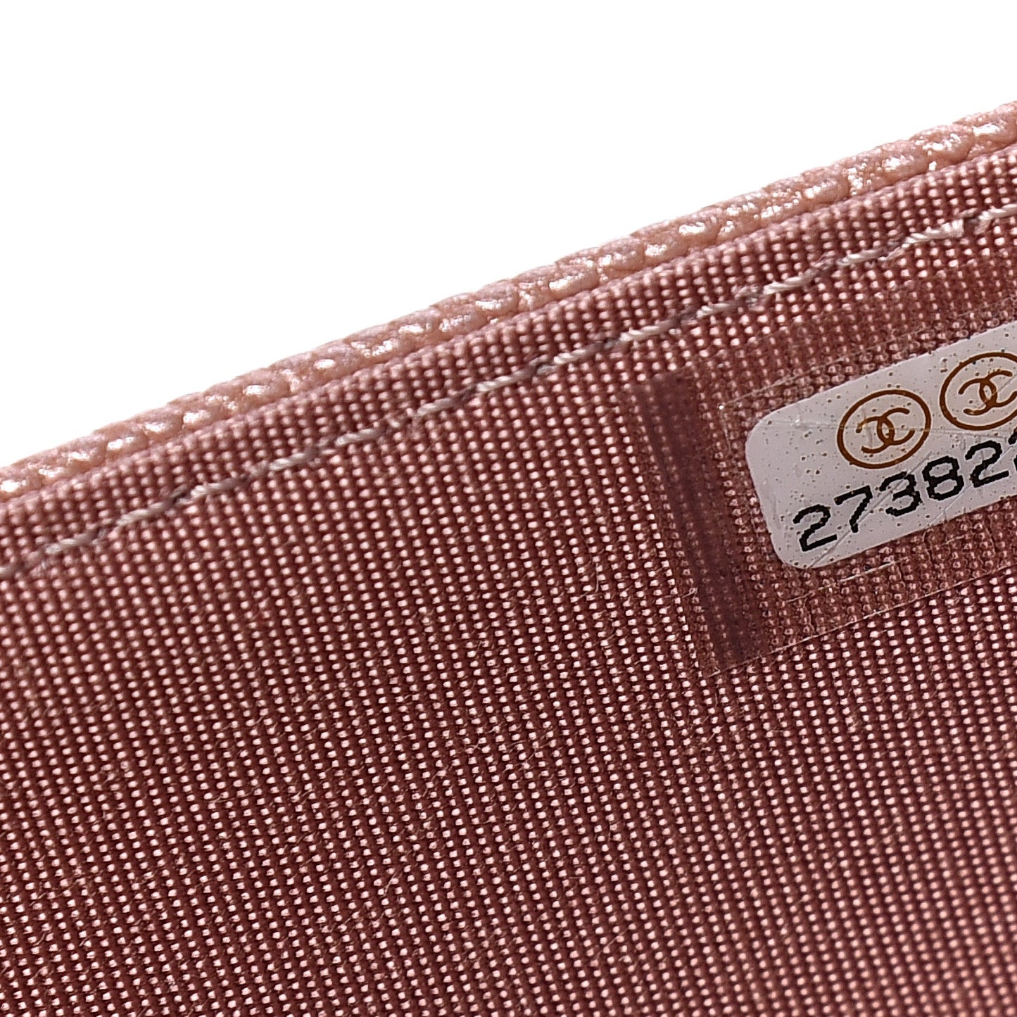 Metallic Caviar Chevron Quilted Vintage Mademoiselle Wallet On Chain WOC Pink