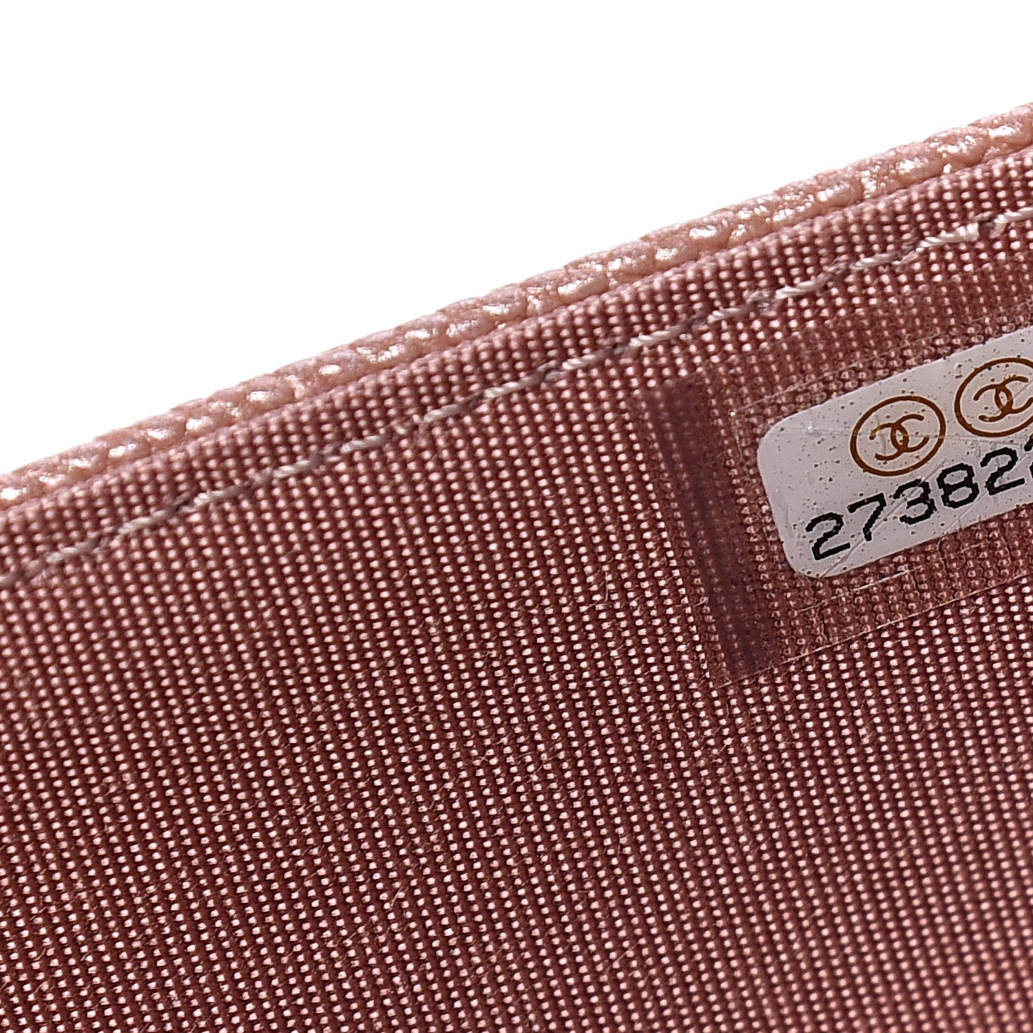 Chanel Metallic Caviar Chevron Quilted Vintage Mademoiselle Wallet On Chain WOC Pink 7 of 11