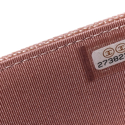 Chanel Metallic Caviar Chevron Quilted Vintage Mademoiselle Wallet On Chain WOC Pink 7 of 11