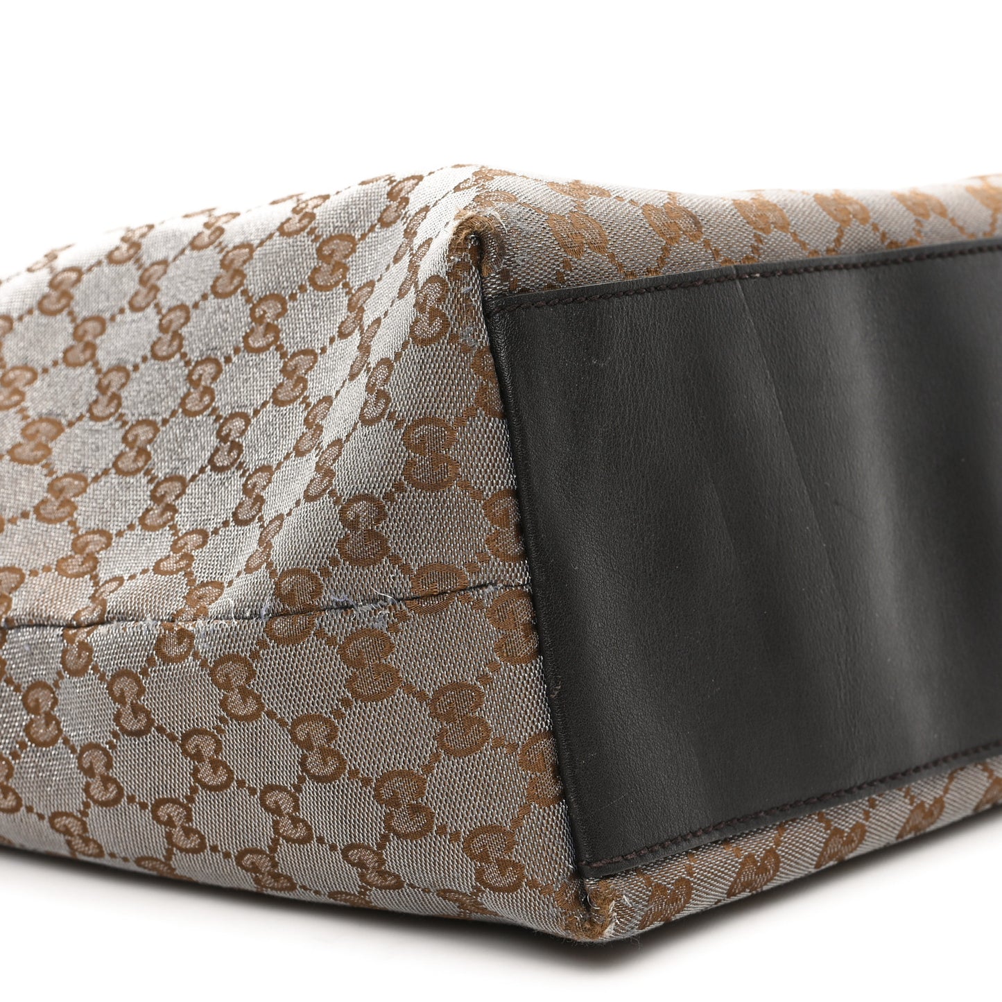 Metallic Monogram XL Shopper Tote Brown