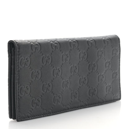 Gucci Guccissima Continental Long Flap Wallet Black 3 of 9